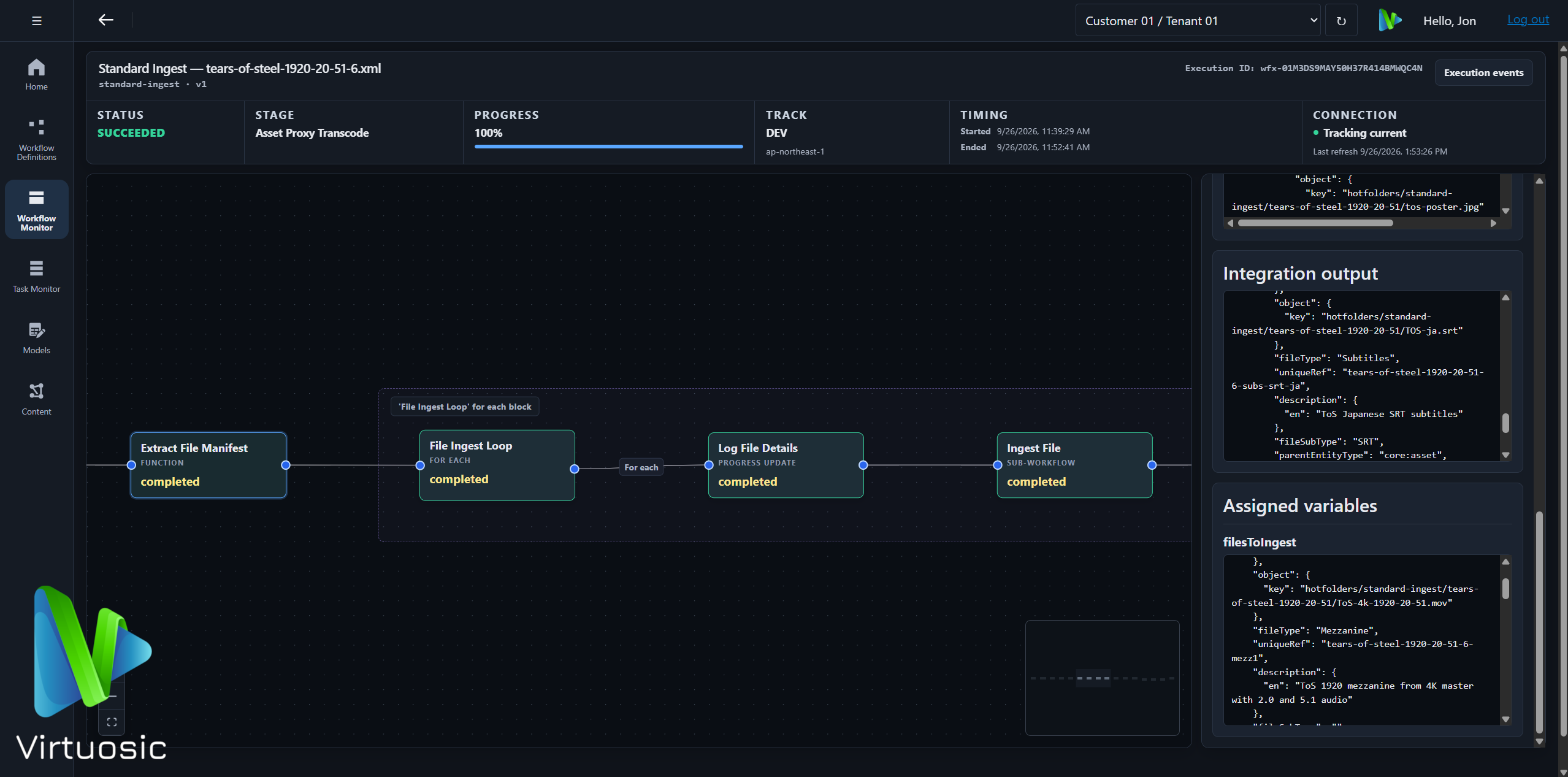 Maestro workflow monitor